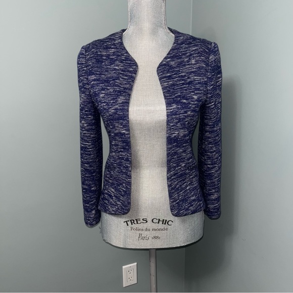 ARITZIA WILFRED Women’s size 2 wool blend KNIT PURPLE BLAZER office wear - Picture 1 of 11